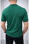 Erkek Yazlık Triko Dokuma Tişört Kısa Kol Bisiklet Yaka Örgü Desenli T-shirt - Haki