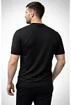 Erkek Yazlık Triko Dokuma Tişört Kısa Kol Bisiklet Yaka Örgü Desenli T-shirt - Siyah