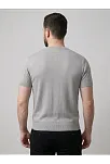 Erkek Yazlık Triko Dokuma Tişört Kısa Kol Bisiklet Yaka Örgü Desenli T-shirt - Gri