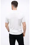 Erkek Kısa Kol Fitilli Triko T-shirt Yazlık Hakim Yaka Tişört - Beyaz