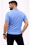 Erkek Yazlık Triko Tişört Kısa Kol Polo Yaka Düğmeli T-shirt - Bebek Mavisi