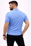 Erkek Yazlık Triko Tişört Kısa Kol Polo Yaka Düğmeli T-shirt - Bebek Mavisi