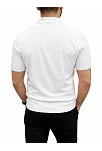 Erkek Yazlık Triko Tişört Kısa Kol Polo Yaka Düğmeli T-shirt - Beyaz