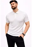 Erkek Yazlık Triko Tişört Kısa Kol Polo Yaka Düğmeli T-shirt - Beyaz