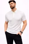 Erkek Yazlık Triko Tişört Kısa Kol Polo Yaka Düğmeli T-shirt - Beyaz Erkek Yazlık Triko Tişört Kısa Kol Polo Yaka Düğmeli T-shirt - Beyaz