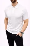 Erkek Yazlık Triko Tişört Kısa Kol Polo Yaka Düğmeli T-shirt - Beyaz Erkek Yazlık Triko Tişört Kısa Kol Polo Yaka Düğmeli T-shirt - Beyaz