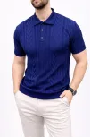 Erkek Yazlık Triko Tişört Kısa Kol Polo Yaka Düğmeli T-shirt - Lacivert Erkek Yazlık Triko Tişört Kısa Kol Polo Yaka Düğmeli T-shirt - Lacivert