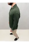 Erkek Aerobin Kumaş Oversize 4 Mevsim Uzun Kollu Rahat Kalıp Gömlek - Haki Erkek Aerobin Kumaş Oversize 4 Mevsim Uzun Kollu Rahat Kalıp Gömlek - Haki
