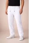 Erkek Keten Cepli Pantolon Lastikli Bel Bağcıklı Önden Fermuarlı - Beyaz