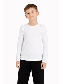 Erkek Çocuk Basic Uzun Kollu Tişört Okul Günlük Rahat T-shirt - Beyaz Erkek Çocuk Basic Uzun Kollu Tişört Okul Günlük Rahat T-shirt - Beyaz