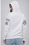 Kadın 3 İplik Pamuklu Kapüşonlu Baskılı Sweatshirt Hoodie - Beyaz Kadın 3 İplik Pamuklu Kapüşonlu Baskılı Sweatshirt Hoodie - Beyaz
