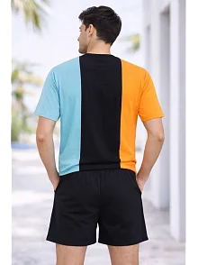 Erkek Nakışlı Tişört Şort İkili Takım Oversize Yazlık Kombin - Çok Renkli Erkek Nakışlı Tişört Şort İkili Takım Oversize Yazlık Kombin - Çok Renkli