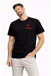 Erkek Türkiye Ay Yıldız Baskılı Taraftar Forma T-shirt - Siyah Erkek Türkiye Ay Yıldız Baskılı Taraftar Forma T-shirt - Siyah