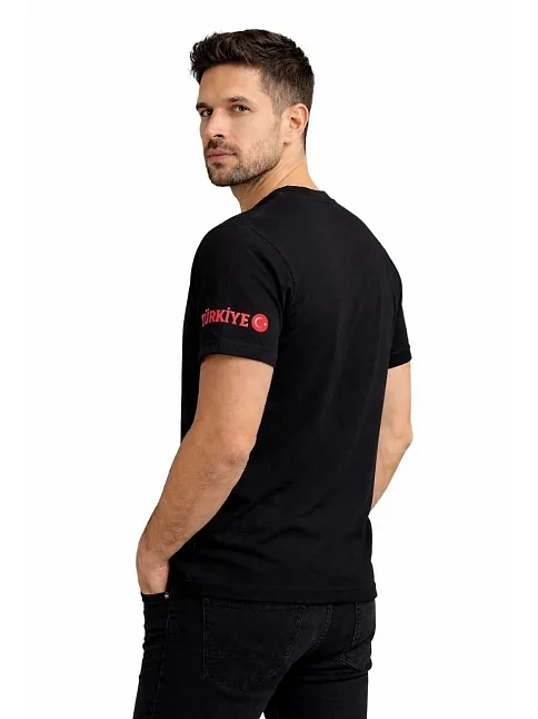 Erkek Türkiye Ay Yıldız Baskılı 10 Numara Forma Tişört Taraftar T-shirt - Siyah Erkek Türkiye Ay Yıldız Baskılı 10 Numara Forma Tişört Taraftar T-shirt - Siyah