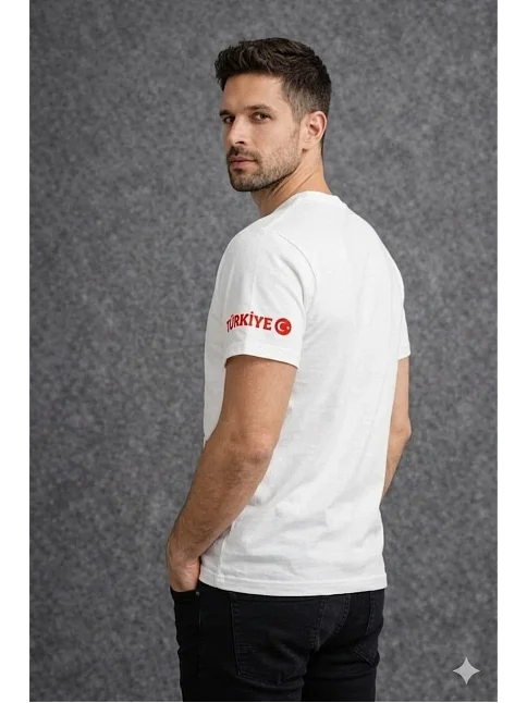 Erkek Türkiye Ay Yıldız Baskılı 10 Numara Forma Tişört Taraftar T-shirt - Beyaz Erkek Türkiye Ay Yıldız Baskılı 10 Numara Forma Tişört Taraftar T-shirt - Beyaz