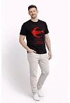 Erkek Türkiye Ay Yıldız Baskılı Taraftar Forma T-shirt - Siyah Erkek Türkiye Ay Yıldız Baskılı Taraftar Forma T-shirt - Siyah