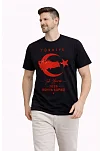 Erkek Türkiye Ay Yıldız Baskılı Taraftar Forma T-shirt - Siyah Erkek Türkiye Ay Yıldız Baskılı Taraftar Forma T-shirt - Siyah
