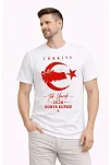 Erkek Türkiye Ay Yıldız Baskılı Taraftar Forma T-shirt - Beyaz Erkek Türkiye Ay Yıldız Baskılı Taraftar Forma T-shirt - Beyaz