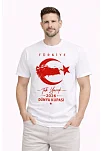 Erkek Türkiye Ay Yıldız Baskılı Taraftar Forma T-shirt - Beyaz Erkek Türkiye Ay Yıldız Baskılı Taraftar Forma T-shirt - Beyaz