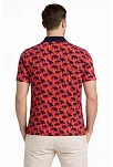 Erkek Pike Kumaş Polo Yaka Palmiye Desenli Tişört Kısa Kol Yazlık T-shirt - Kırmızı Erkek Pike Kumaş Polo Yaka Palmiye Desenli Tişört Kısa Kol Yazlık T-shirt - Kırmızı