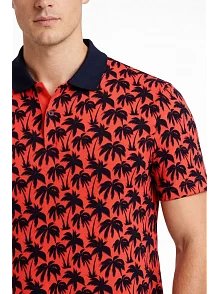 Erkek Pike Kumaş Polo Yaka Palmiye Desenli Tişört Kısa Kol Yazlık T-shirt - Kırmızı Erkek Pike Kumaş Polo Yaka Palmiye Desenli Tişört Kısa Kol Yazlık T-shirt - Kırmızı