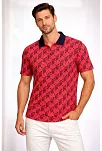 Erkek Pike Kumaş Polo Yaka Palmiye Desenli Tişört Kısa Kol Yazlık T-shirt - Kırmızı Erkek Pike Kumaş Polo Yaka Palmiye Desenli Tişört Kısa Kol Yazlık T-shirt - Kırmızı