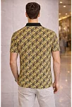 Erkek Pike Kumaş Polo Yaka Palmiye Desenli Tişört Kısa Kol Yazlık T-shirt - Sarı Erkek Pike Kumaş Polo Yaka Palmiye Desenli Tişört Kısa Kol Yazlık T-shirt - Sarı