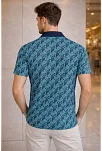Erkek Pike Kumaş Polo Yaka Palmiye Desenli Tişört Kısa Kol Yazlık T-shirt - Turkuaz Erkek Pike Kumaş Polo Yaka Palmiye Desenli Tişört Kısa Kol Yazlık T-shirt - Turkuaz