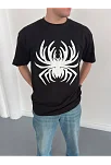 Erkek Örümcek Baskılı Tişört Kısa Kollu Bisiklet Yaka T-shirt - Siyah Erkek Örümcek Baskılı Tişört Kısa Kollu Bisiklet Yaka T-shirt - Siyah