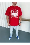 Erkek Örümcek Baskılı Tişört Kısa Kollu Bisiklet Yaka T-shirt - Kırmızı Erkek Örümcek Baskılı Tişört Kısa Kollu Bisiklet Yaka T-shirt - Kırmızı