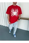 Erkek Örümcek Baskılı Tişört Kısa Kollu Bisiklet Yaka T-shirt - Kırmızı Erkek Örümcek Baskılı Tişört Kısa Kollu Bisiklet Yaka T-shirt - Kırmızı