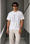 Erkek Minimal Gitar Baskılı Tişört T-shirt Yazlık Kısa Kol Bisiklet Yaka T-shirt - Beyaz Erkek Minimal Gitar Baskılı Tişört T-shirt Yazlık Kısa Kol Bisiklet Yaka T-shirt - Beyaz