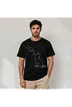 Erkek Minimal Kedi Çizim Baskılı Tişört Kısa Kol Yazlık T-shirt - Siyah Erkek Minimal Kedi Çizim Baskılı Tişört Kısa Kol Yazlık T-shirt - Siyah