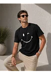 Erkek Minimal Gülümseyen Yüz Baskılı Tişört Kısa Kol Yazlık T-shirt - Siyah Erkek Minimal Gülümseyen Yüz Baskılı Tişört Kısa Kol Yazlık T-shirt - Siyah