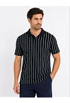 Erkek Pike Kumaş Çizgili Polo Yaka Tişört Kısa Kol Yazlık T-shirt - Siyah Erkek Pike Kumaş Çizgili Polo Yaka Tişört Kısa Kol Yazlık T-shirt - Siyah
