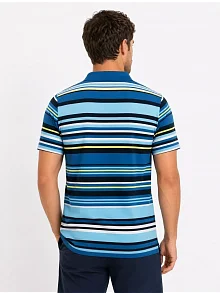 Erkek Çizgili Polo Yaka Tişört Kısa Kol Yazlık T-shirt Regular Fit - Mavi Erkek Çizgili Polo Yaka Tişört Kısa Kol Yazlık T-shirt Regular Fit - Mavi