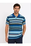 Erkek Çizgili Polo Yaka Tişört Kısa Kol Yazlık T-shirt Regular Fit - Mavi Erkek Çizgili Polo Yaka Tişört Kısa Kol Yazlık T-shirt Regular Fit - Mavi