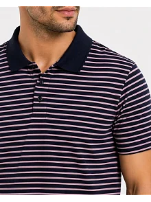 Erkek Pike Kumaş Gül Kurusu Çizgili Polo Yaka Tişört Kısa Kol T-shirt - Siyah Erkek Pike Kumaş Gül Kurusu Çizgili Polo Yaka Tişört Kısa Kol T-shirt - Siyah