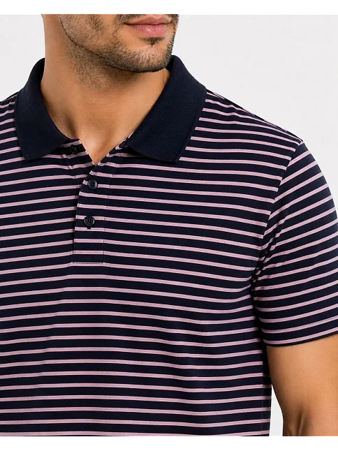 Erkek Pike Kumaş Gül Kurusu Çizgili Polo Yaka Tişört Kısa Kol T-shirt - Siyah Erkek Pike Kumaş Gül Kurusu Çizgili Polo Yaka Tişört Kısa Kol T-shirt - Siyah