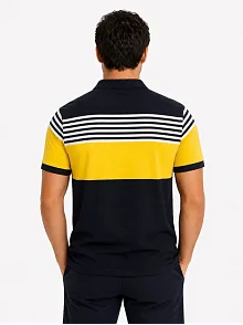 Erkek Pike Kumaş Çizgili Polo Yaka Tişört Kısa Kol Yazlık T-shirt - Lacivert Erkek Pike Kumaş Çizgili Polo Yaka Tişört Kısa Kol Yazlık T-shirt - Lacivert
