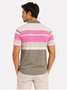 Erkek Flamlı Penye Çizgili Polo Yaka Tişört Kısa Kol Yazlık T-shirt - Gri Erkek Flamlı Penye Çizgili Polo Yaka Tişört Kısa Kol Yazlık T-shirt - Gri