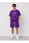 Erkek Oversize Kalıp Pubg Bape X Shark Nakışlı Cepli Şort Takım - Mor Erkek Oversize Kalıp Pubg Bape X Shark Nakışlı Cepli Şort Takım - Mor