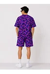 Erkek Oversize Kalıp Pubg Bape X Shark Nakışlı Cepli Şort Takım - Mor Erkek Oversize Kalıp Pubg Bape X Shark Nakışlı Cepli Şort Takım - Mor