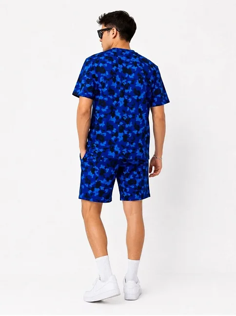 Erkek Oversize Kalıp Pubg Bape X Shark Nakışlı Cepli Şort Takım - Mavi Erkek Oversize Kalıp Pubg Bape X Shark Nakışlı Cepli Şort Takım - Mavi