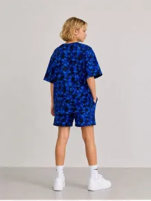 Erkek Çocuk Oversize Kalıp Pubg Bape X Shark Nakışlı Cepli Şort Takım - Siyah Erkek Çocuk Oversize Kalıp Pubg Bape X Shark Nakışlı Cepli Şort Takım - Siyah