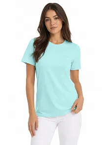Kadın T-shirt Bisiklet Yaka Slim Fit Likralı Tişört Günlük Basic Body - Turkuaz Kadın T-shirt Bisiklet Yaka Slim Fit Likralı Tişört Günlük Basic Body - Turkuaz