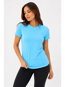 Kadın Basic Tişört Bisiklet Yaka Kısa Kol Günlük Yazlık Slim Fit T-shirt - Turkuaz Kadın Basic Tişört Bisiklet Yaka Kısa Kol Günlük Yazlık Slim Fit T-shirt - Turkuaz
