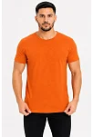 Erkek Basic Tişört Bisiklet Yaka Kısa Kol Günlük Yazlık Slim Fit T-shirt - Turuncu