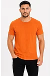 Erkek Basic Tişört Bisiklet Yaka Kısa Kol Günlük Yazlık Slim Fit T-shirt - Turuncu