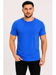 Erkek Basic Tişört Bisiklet Yaka Kısa Kol Günlük Yazlık Slim Fit T-shirt - Saks Mavisi Erkek Basic Tişört Bisiklet Yaka Kısa Kol Günlük Yazlık Slim Fit T-shirt - Saks Mavisi